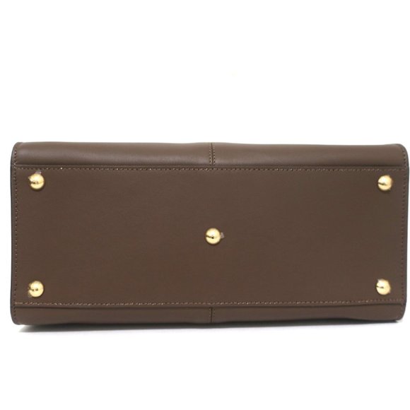 FENDI PEEKABOO X-LITE MEDIUM TOTE BROWN LEATHER SHOULDER BAG NEW - Picture 8 of 16